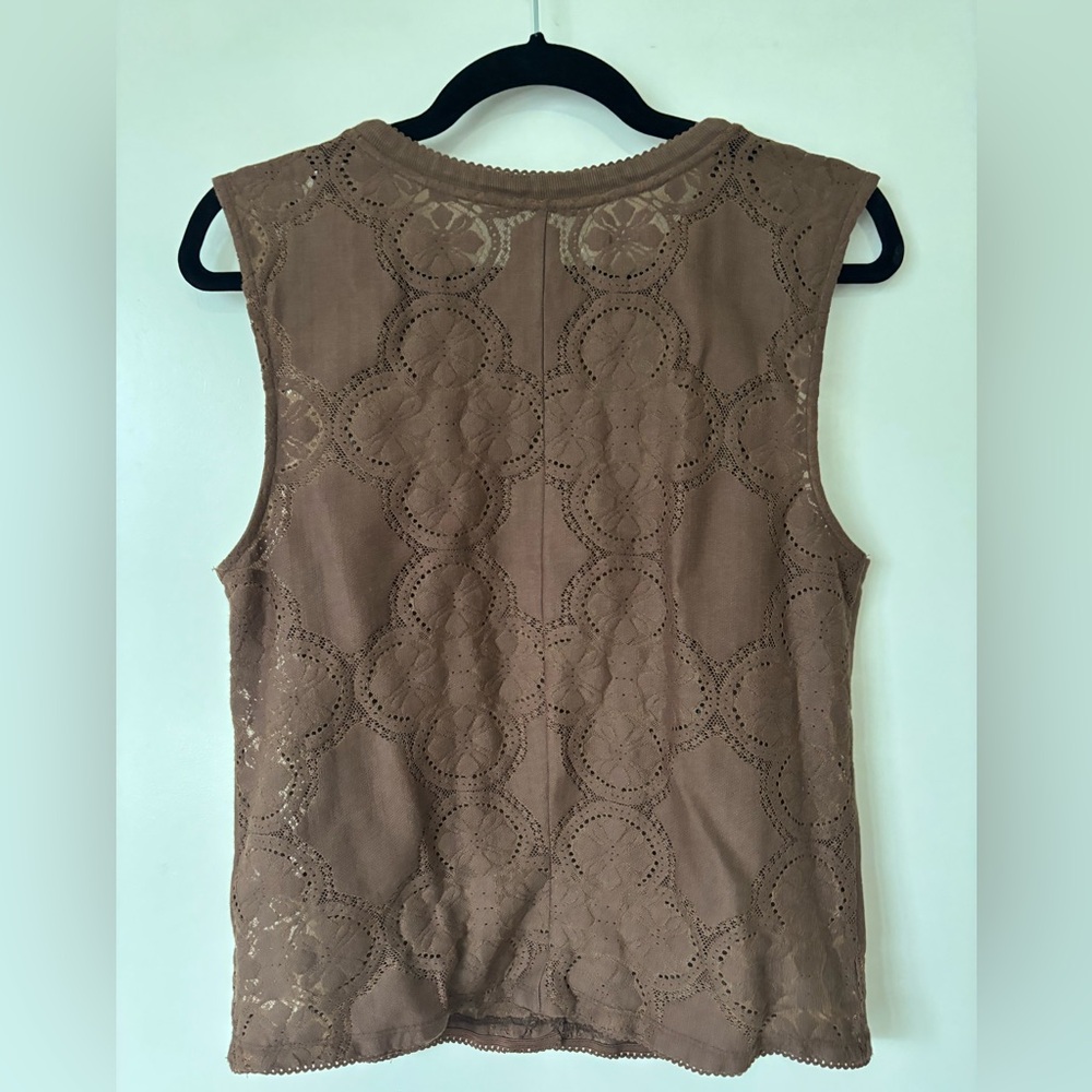 Free People Brown Lace Jae Knit top - Picture 4 of 4